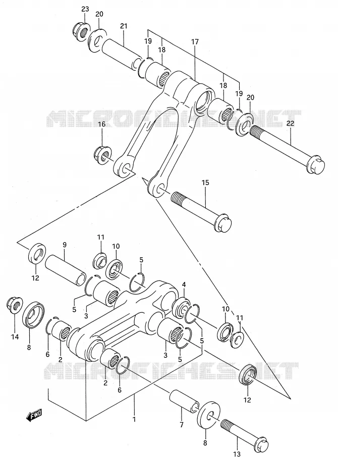 BIELLETTE D'AMORTISSEUR (MODELE L/M/N/P/R/S) Suzuki MOTO 80 RM 1986  RM80G(E28)