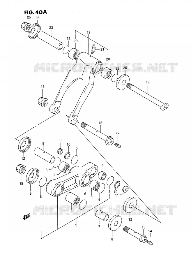 BIELLETTE D'AMORTISSEUR (MODELE M/N/P/R/S/T) Suzuki MOTO 250 RMX 1993  RMX250P(E3)