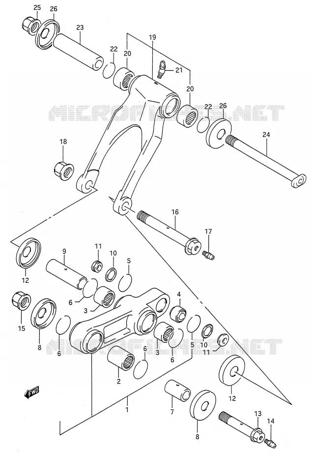 BIELLETTE D'AMORTISSEUR (MODELE M/N/P/R) Suzuki MOTO 250 RMX 1994  RMX250R(E28)