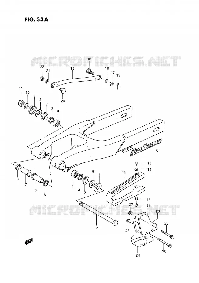BRAS OSCILLANT ARRIERE (MODELE K) Suzuki MOTO 80 RM 1991  RM80M(E3)