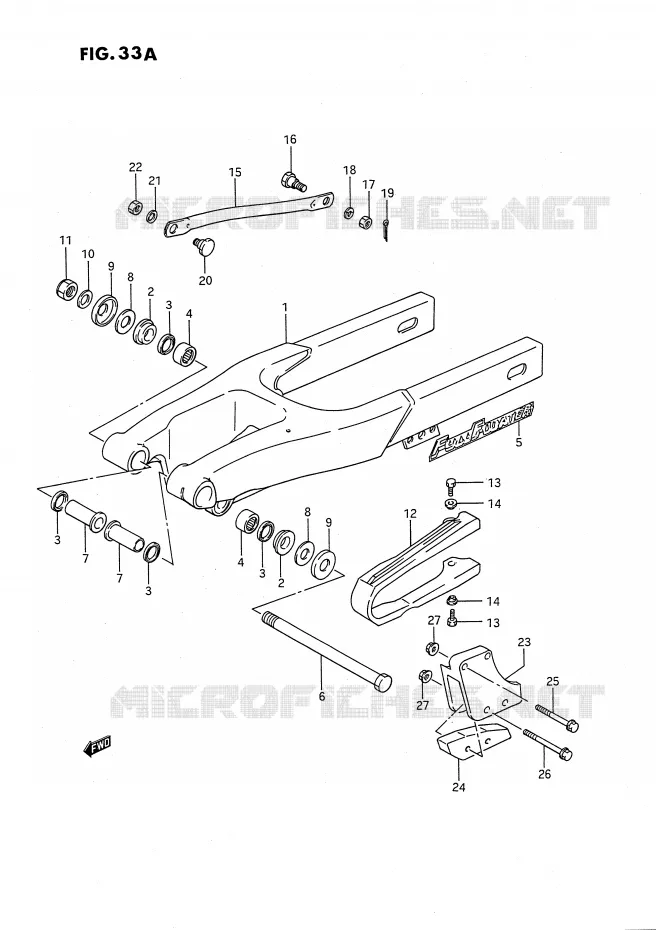 BRAS OSCILLANT ARRIERE (MODELE K) Suzuki MOTO 80 RM 1995  RM80XS(E2)