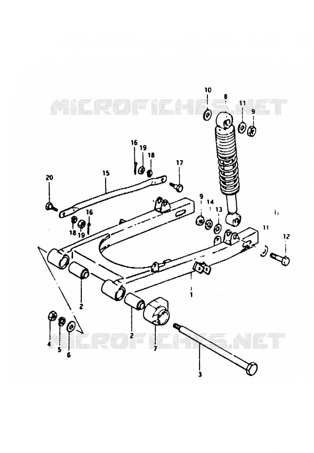 BRAS OSCILLANT ARRIERE Suzuki MOTO 50 TS-ER 1983  TS50ERKDD(Z/D)