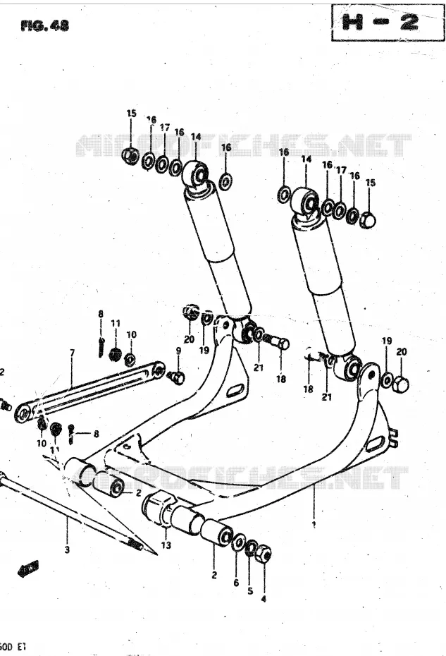 BRAS OSCILLANT ARRIERE Suzuki MOTO 50 VAN-VAN 1981  RV50X(X/D)
