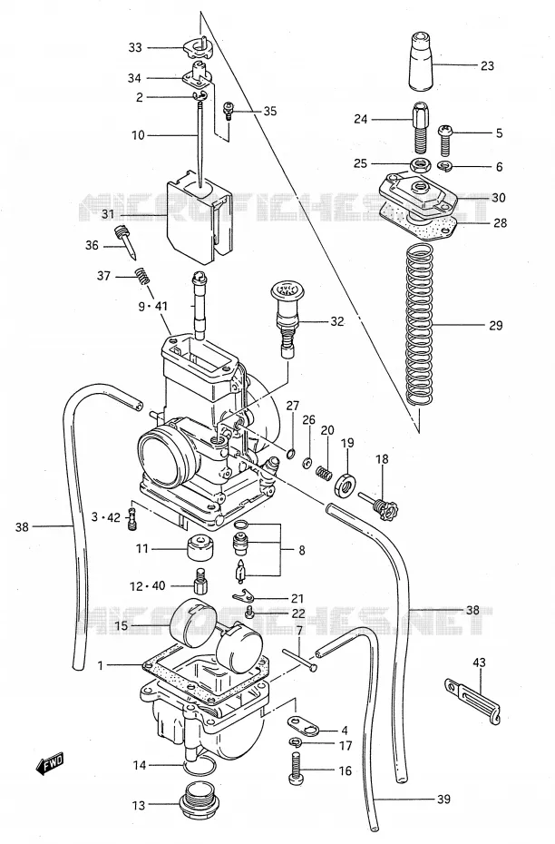 CARBURATEUR (MODELE G/H/J) Suzuki MOTO 80 RM 1991  RM80M(E28)