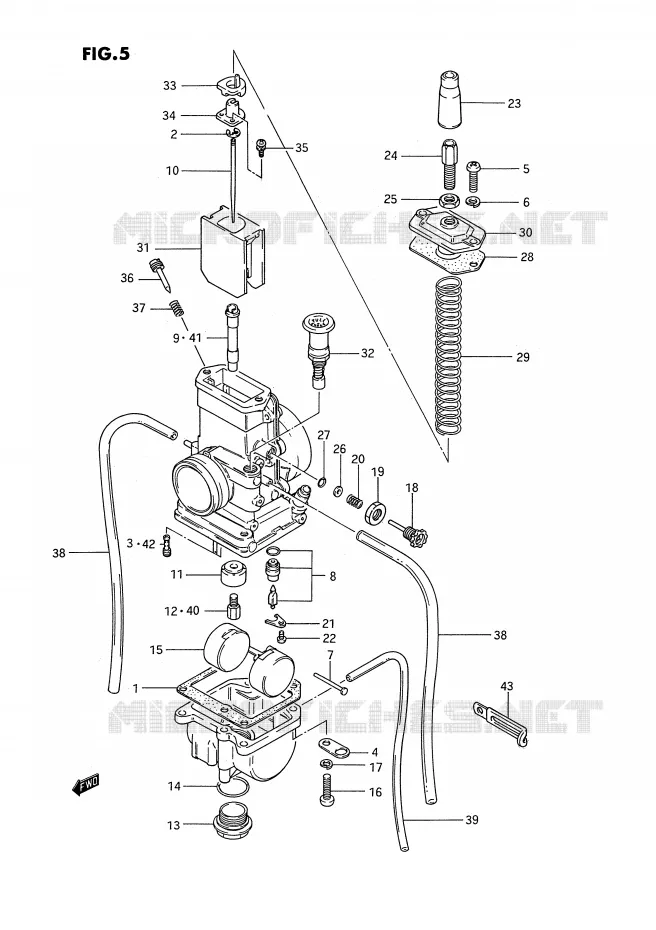 CARBURATEUR (MODELE G/H/J) Suzuki MOTO 80 RM 1993  RM80P(E3)
