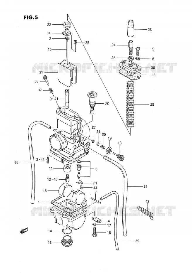 CARBURATEUR (MODELE G/H/J) Suzuki MOTO 80 RM 1993  RM80XP(E2)