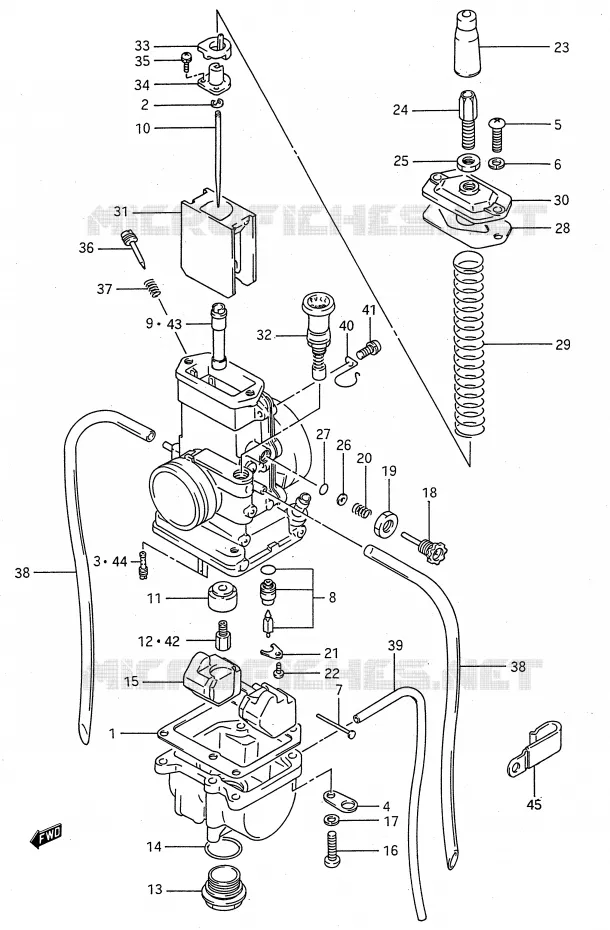 CARBURATEUR (MODELE K/L/M/N/P/R/S) Suzuki MOTO 80 RM 1989  RM80K(E28)