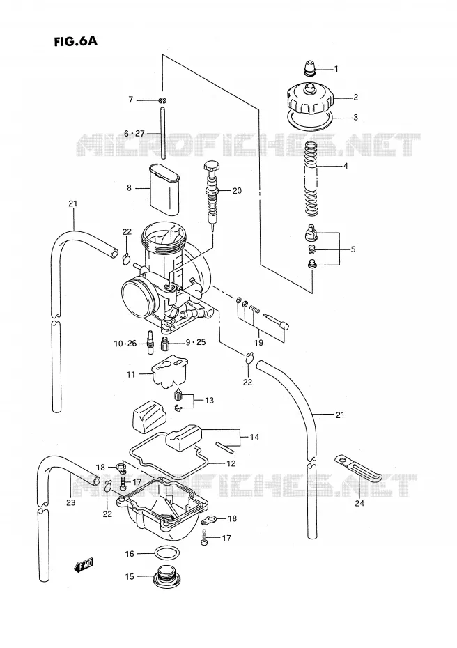 CARBURATEUR (MODELE P/R/S/T) Suzuki MOTO 250 RMX 1990  RMX250L(E3)