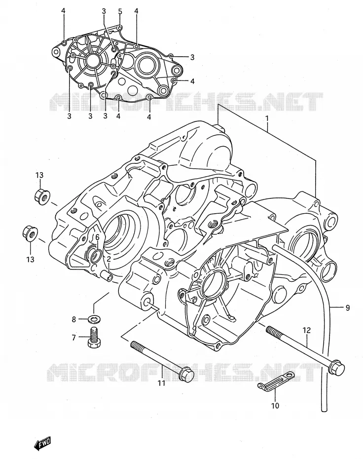 CARTER (MODELE G/H/J) Suzuki MOTO 80 RM 1990  RM80L(E28)