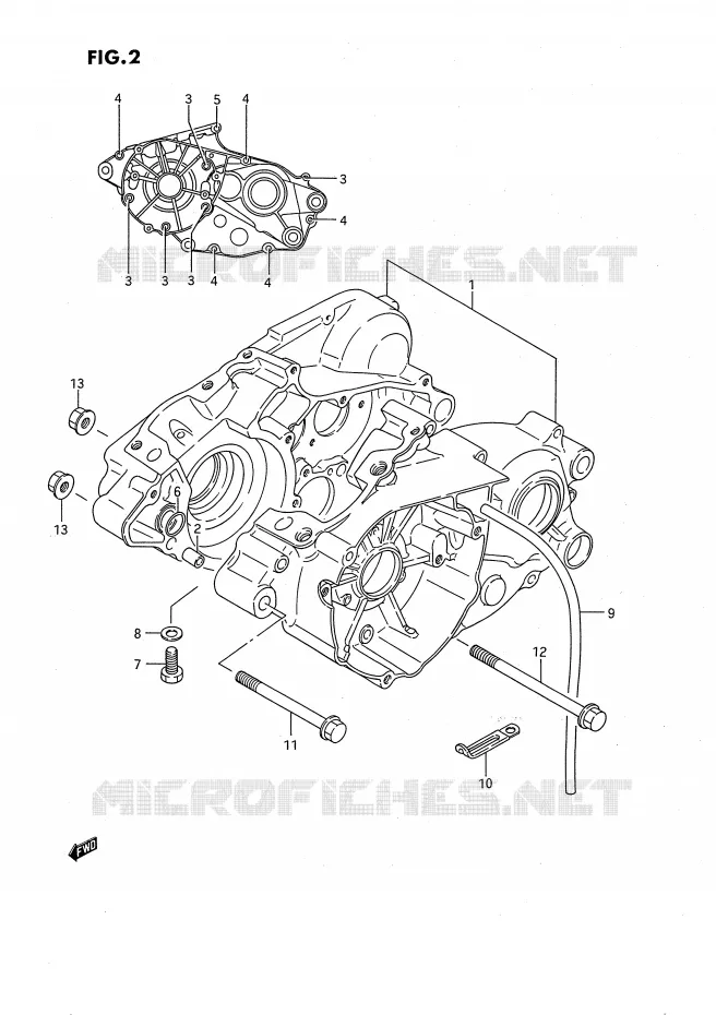 CARTER (MODELE G/H/J) Suzuki MOTO 80 RM 1991  RM80XM(E2)