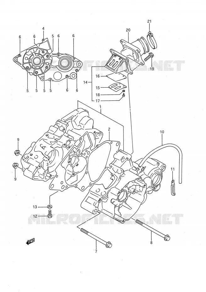CARTER (MODELE K) Suzuki MOTO 80 RM 1991  RM80M(E28)