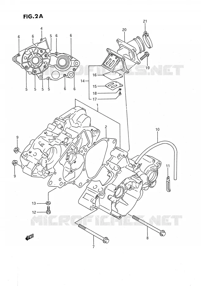 CARTER (MODELE K) Suzuki MOTO 80 RM 1995  RM80XS(E2)