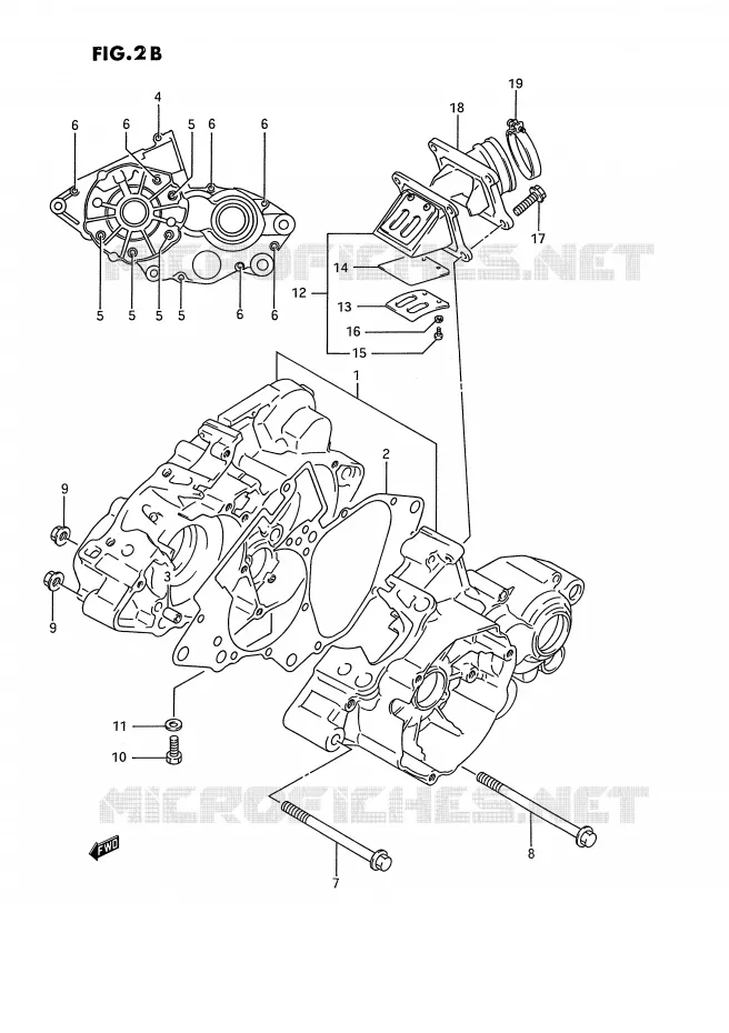 CARTER (MODELE L/M/N/P/R/S) Suzuki MOTO 80 RM 1985  RM80F(E3)
