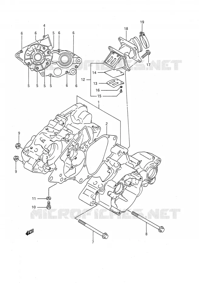 CARTER (MODELE L/M/N/P/R/S) Suzuki MOTO 80 RM 1993  RM80P(E28)