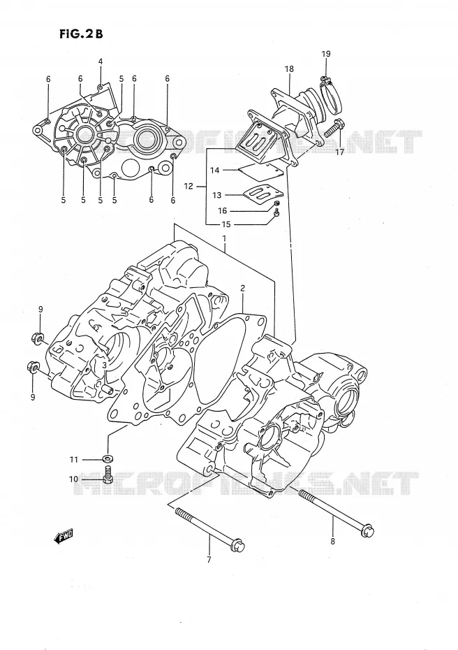 CARTER (MODELE L/M/N/P/R/S) Suzuki MOTO 80 RM 1993  RM80XP(E2)