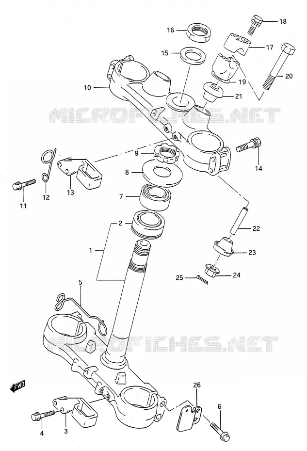 COLONNE DE DIRECTION (MODELE M/N) Suzuki MOTO 250 RMX 1994  RMX250R(E28)