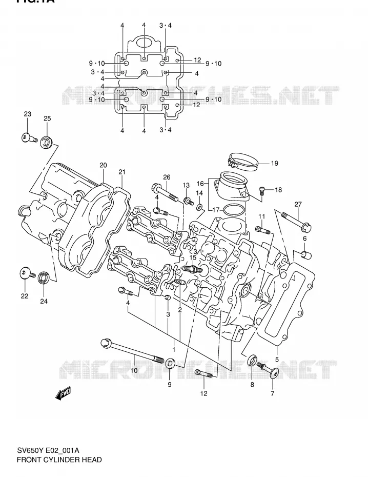 CULASSE AVANT Suzuki MOTO 650 SV 1999  SV650UX(E2)