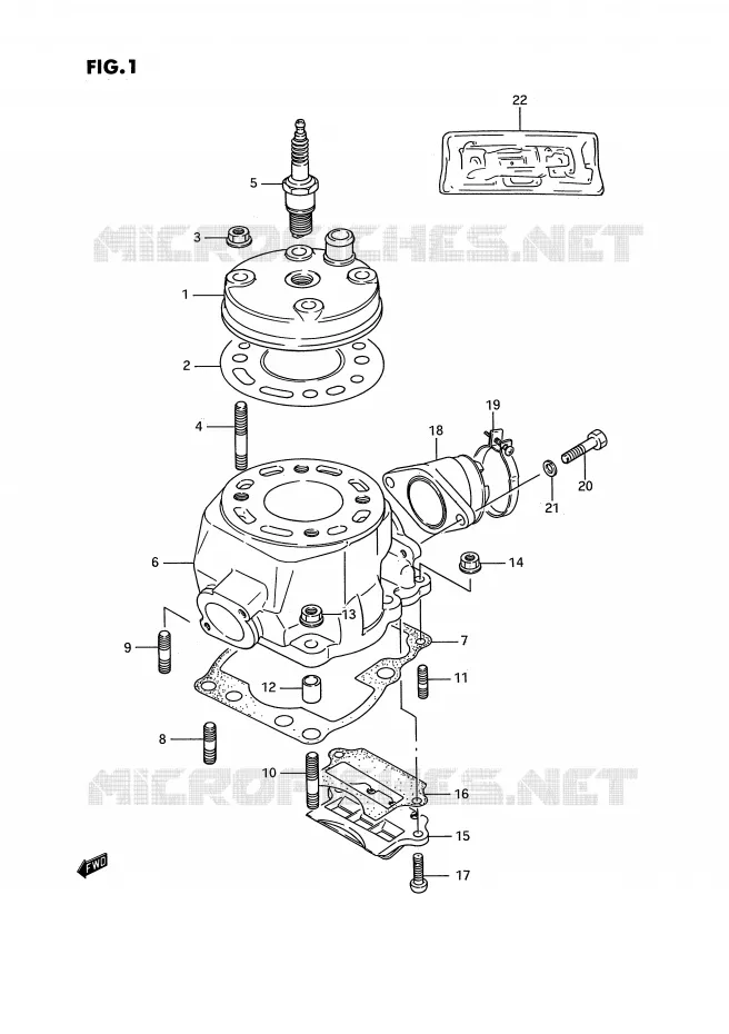 CYLINDRE (MODELE G/H/J) Suzuki MOTO 80 RM 1989  RM80K(E3)