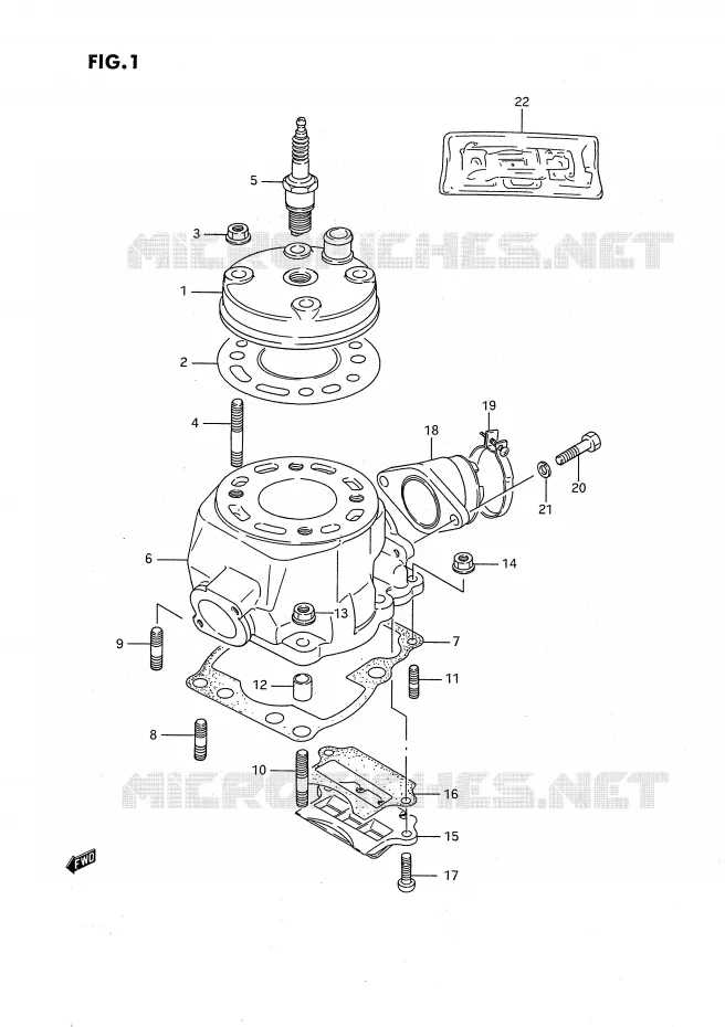 CYLINDRE (MODELE G/H/J) Suzuki MOTO 80 RM 1992  RM80XN(E2)