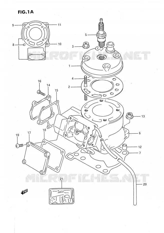 CYLINDRE (MODELE K) Suzuki MOTO 80 RM 1992  RM80XN(E2)