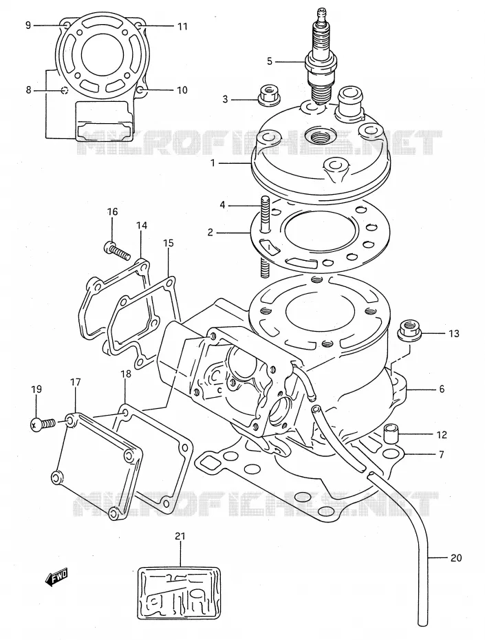 CYLINDRE (MODELE K) Suzuki MOTO 80 RM 1993  RM80P(E28)