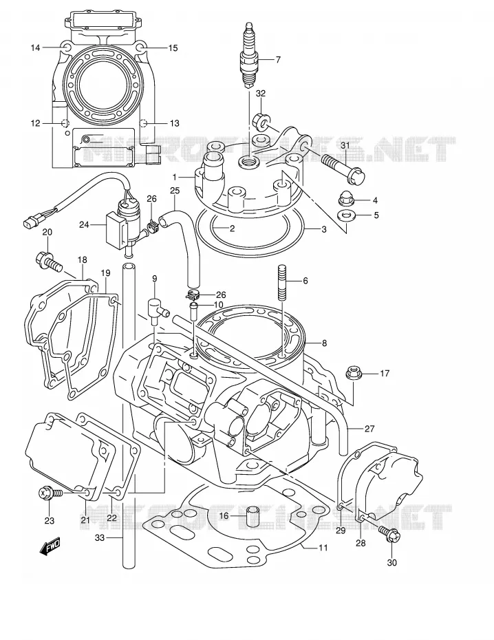 CYLINDRE (MODELE K1) Suzuki MOTO 250 RM 2001  RM250K1(E2)