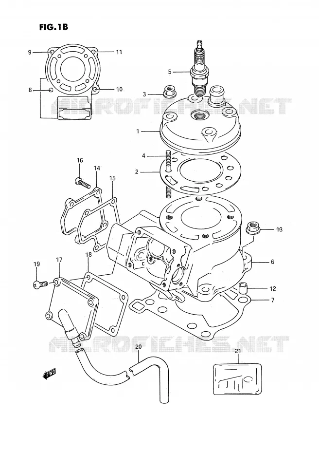 CYLINDRE (MODELE L) Suzuki MOTO 80 RM 1987  RM80H(E3)