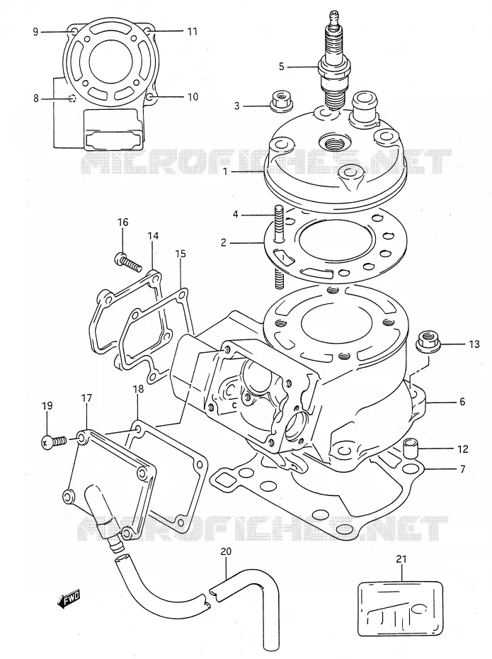 CYLINDRE (MODELE L) Suzuki MOTO 80 RM 1989  RM80K(E28)