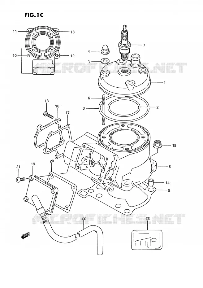CYLINDRE (MODELE M/N/P/R/S) Suzuki MOTO 80 RM 1989  RM80K(E3)