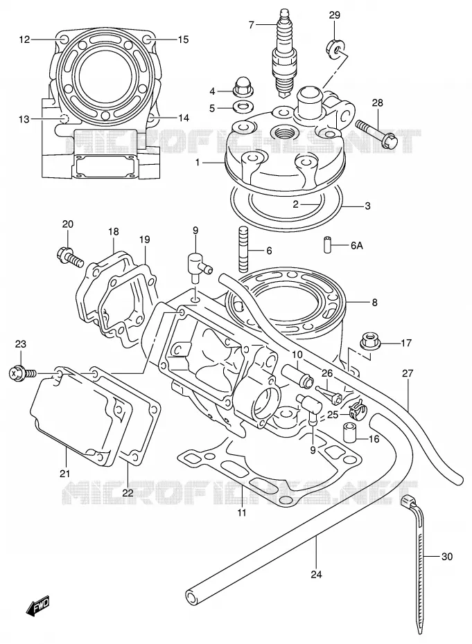 CYLINDRE Suzuki MOTO 125 RM 2002  RM125K2(E3/E28)