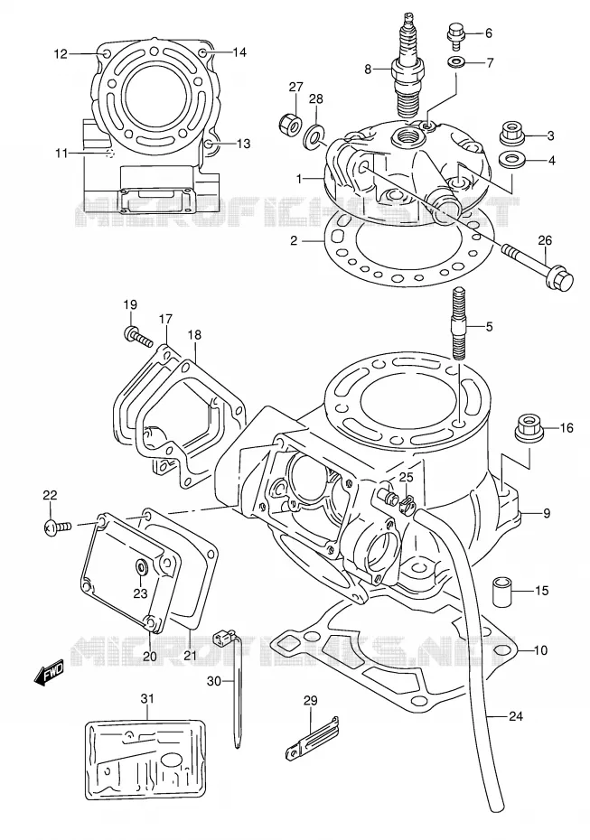 CYLINDRE Suzuki MOTO 250 RMX 1994  RMX250R(E1)
