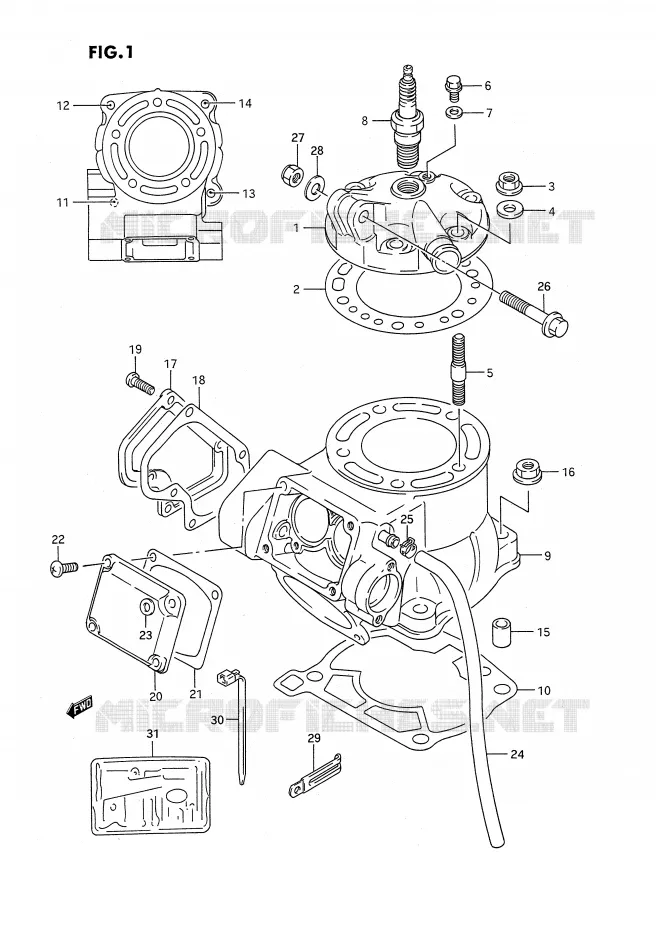 CYLINDRE Suzuki MOTO 250 RMX 1995  RMX250S(E3)