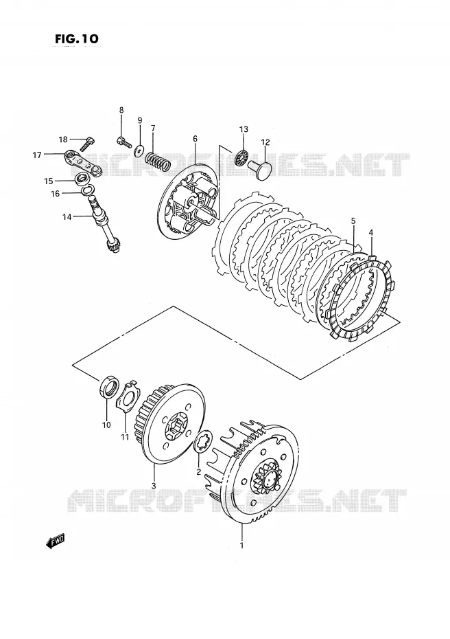 EMBRAYAGE (MODELE G/H/J) Suzuki MOTO 80 RM 1993  RM80P(E3)