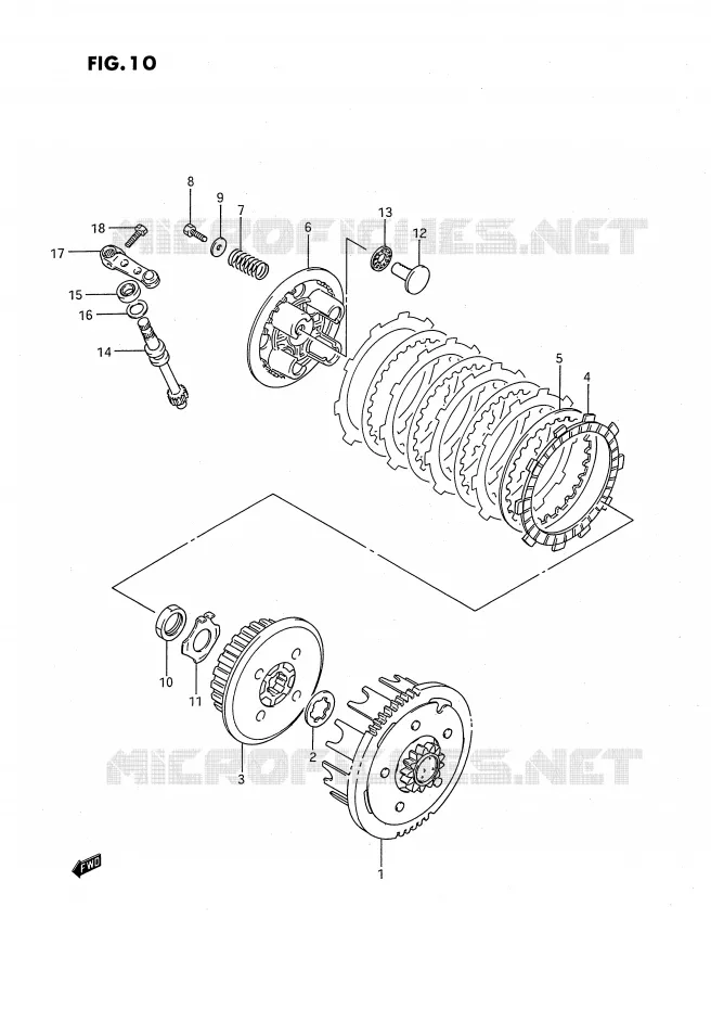 EMBRAYAGE (MODELE G/H/J) Suzuki MOTO 80 RM 1994  RM80XR(E2)