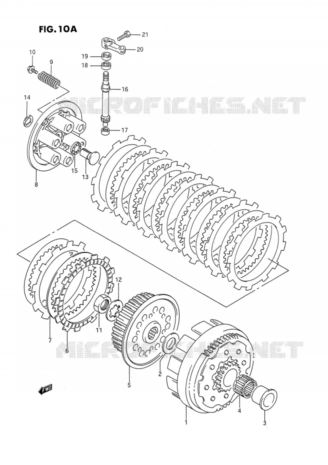 EMBRAYAGE (MODELE N/P) Suzuki MOTO 250 RMX 1992  RMX250N(E3)