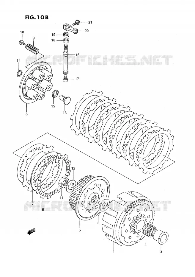 EMBRAYAGE (MODELE R/S/T) Suzuki MOTO 250 RMX 1990  RMX250L(E3)