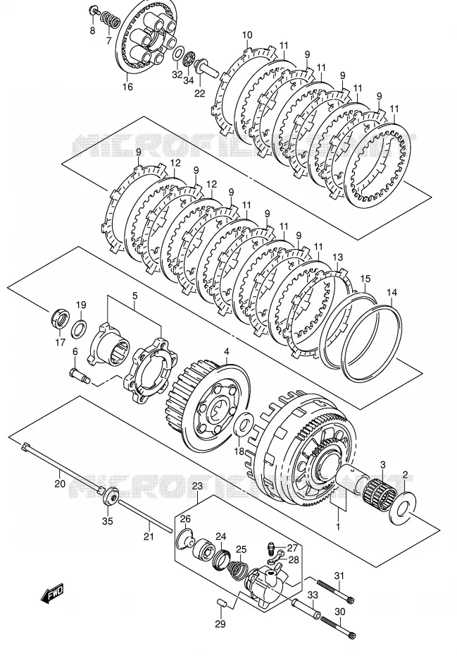 EMBRAYAGE Suzuki MOTO 1000 SV 2005  SV1000SK5(E2)