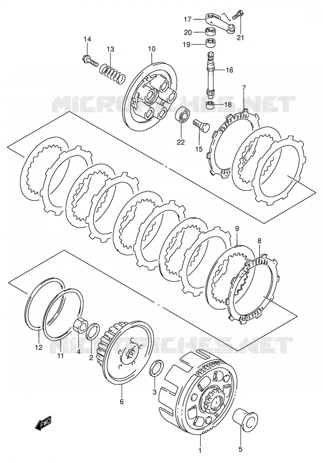 EMBRAYAGE Suzuki MOTO 250 DR-Z 2004  DR-Z250K4(E3/E28)