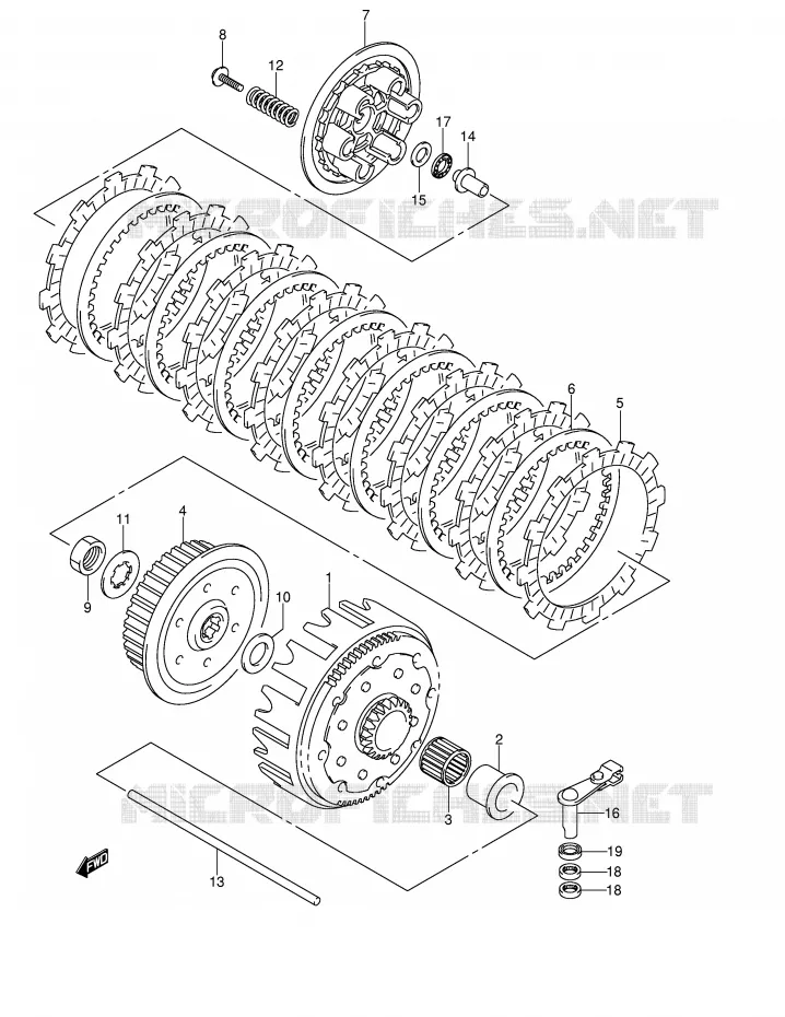 EMBRAYAGE Suzuki MOTO 250 RM 2001  RM250K1(E2)
