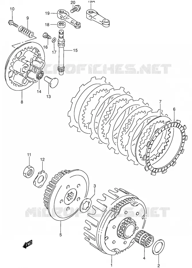 EMBRAYAGE Suzuki MOTO 85 RM 2006  RM85LK6(P3/P28)