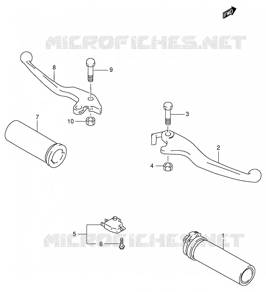 ENSEMBLE LEVIERS - POIGNEES Suzuki MOTO 800 INTRUDER 2000  VS800GLY(E2)