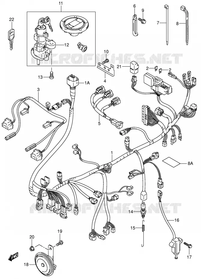 FAISCEAU ELECTRIQUE (SV1000S/S1/S2) Suzuki MOTO 1000 SV 2005  SV1000S2K5(E2)