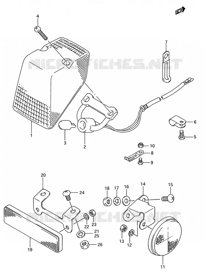 FEU ARRIERE Suzuki MOTO 250 RMX 1989  RMX250K(E28)
