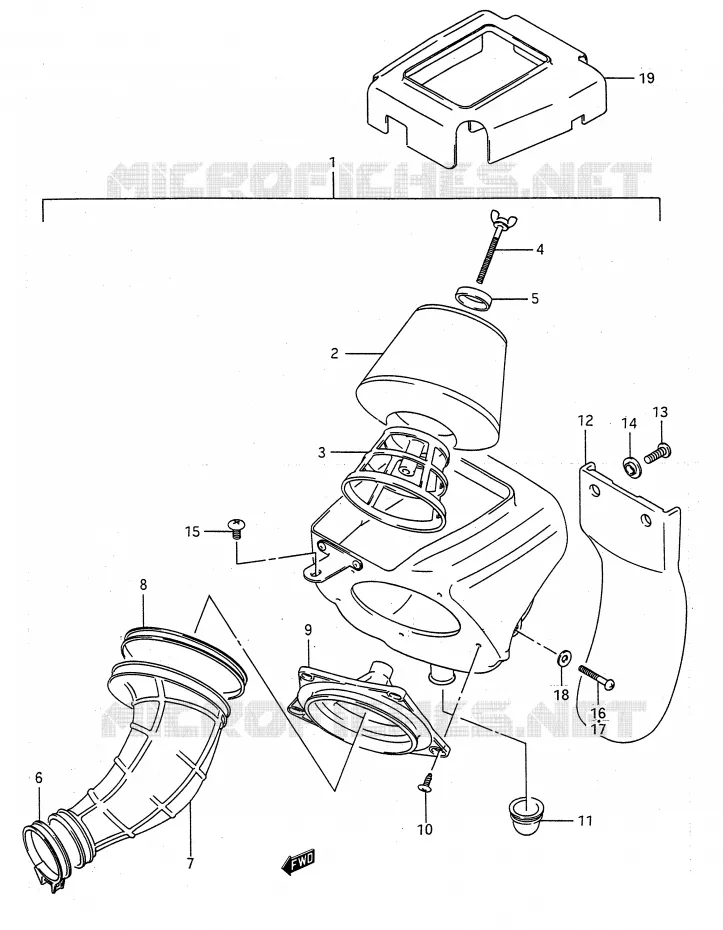 FILTRE A AIR (MODELE H/J/K/L/M/N/P/R/S) Suzuki MOTO 80 RM 1987  RM80H(E28)