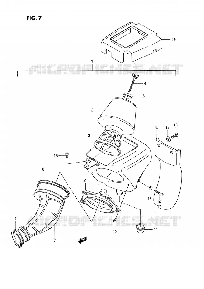 FILTRE A AIR (MODELE H/J/K/L/M/N/P/R/S) Suzuki MOTO 80 RM 1993  RM80P(E3)