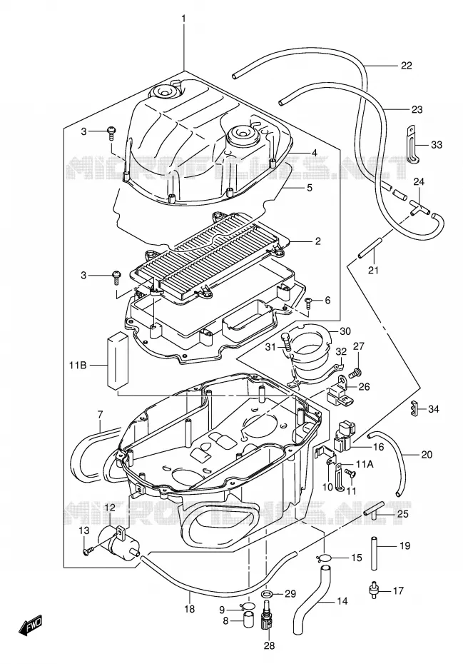 FILTRE A AIR Suzuki MOTO 1000 TL-R 1998  TL1000RW(E2)