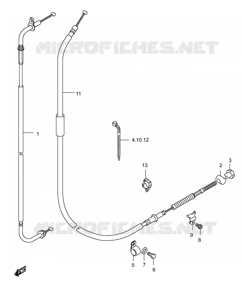 GUIDON - CABLES Suzuki SCOOTER 150 BURGMAN 2002  UH150K2(P19)