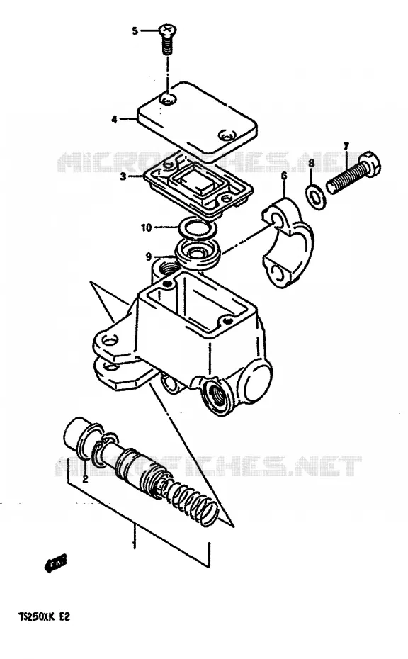 MAITRE CYLINDRE AVANT (MODELE E) Suzuki MOTO 250 TS-X 1988  TS250XJ(E/G/H/J/K)