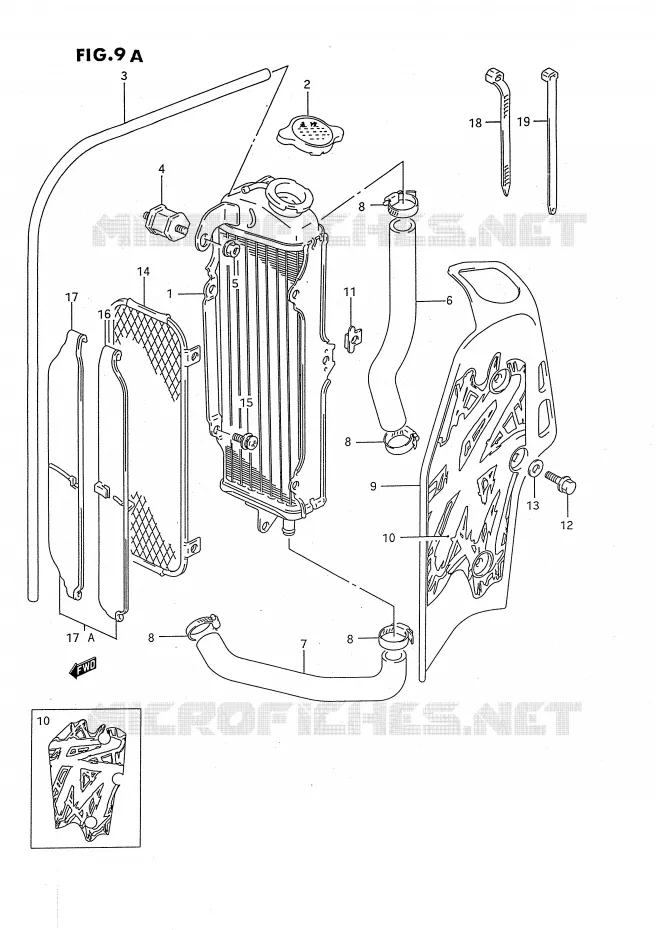 RADIATEUR (MODELE R/S) Suzuki MOTO 80 RM 1988  RM80XJ(E2)