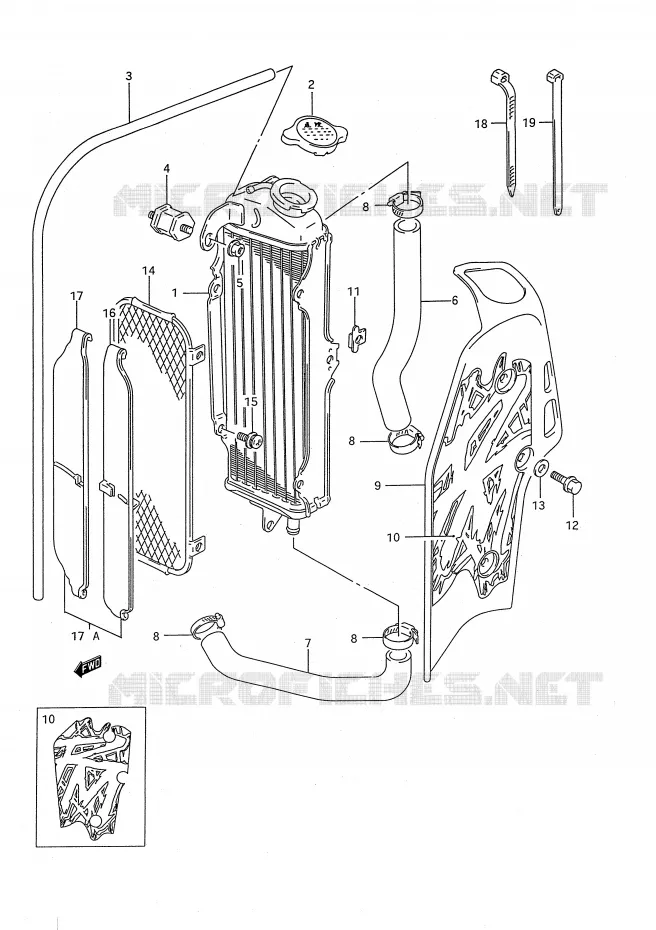 RADIATEUR (MODELE R/S) Suzuki MOTO 80 RM 1991  RM80M(E28)